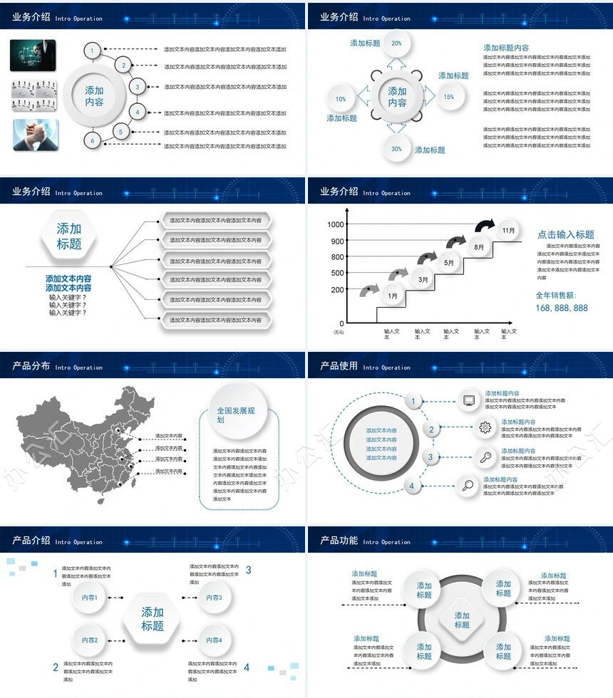 科技蓝色企业简介企业宣传产品介绍PPT模板