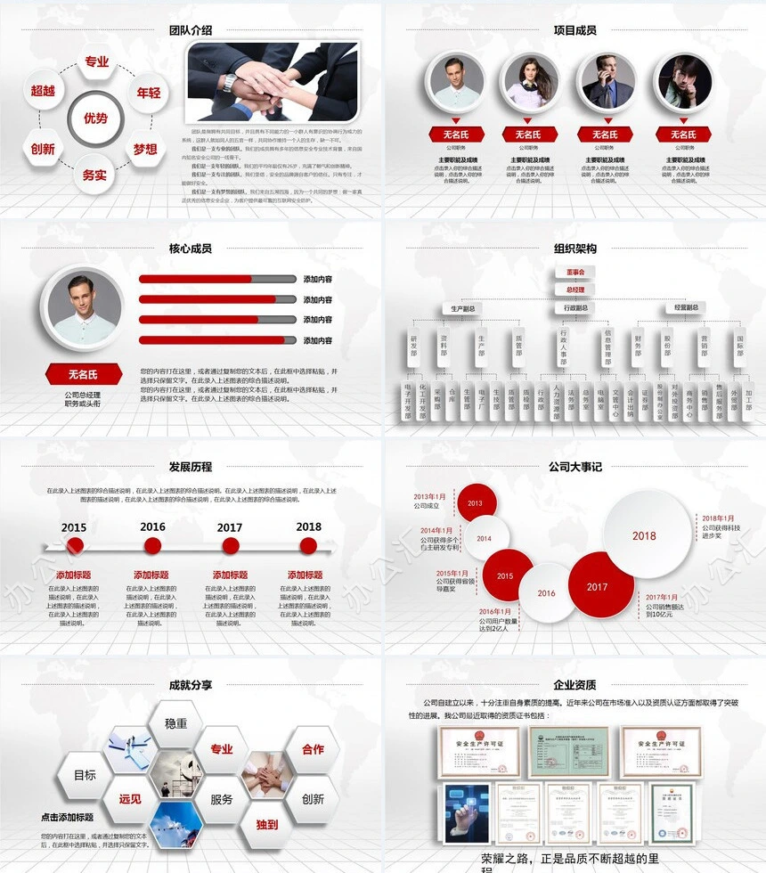 大气红色企业简介商务宣传PPT产品介绍PPT模板