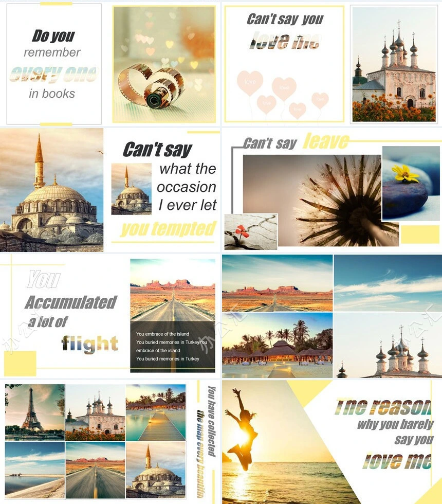 欧美风景相片画册旅行的意义PPT模板