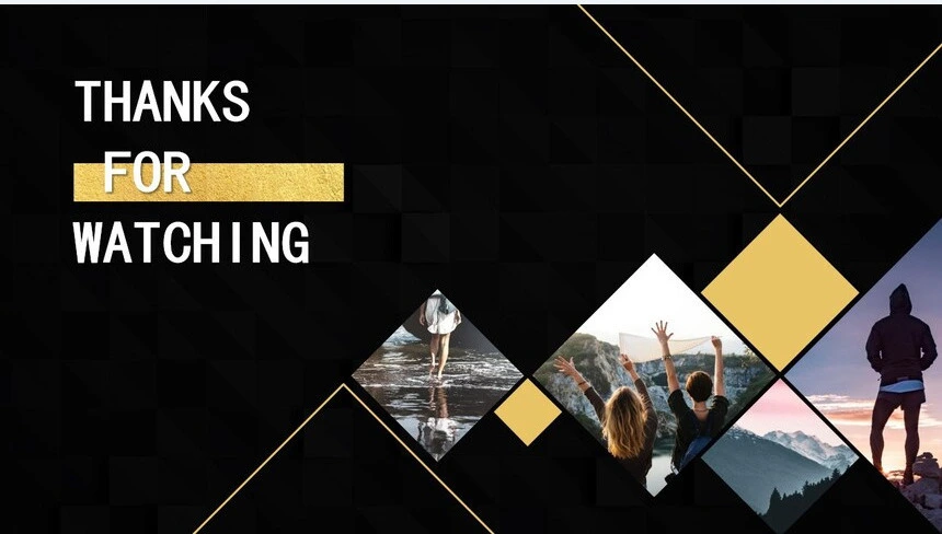 三角形酷黑风景相册图片通用PPT模板