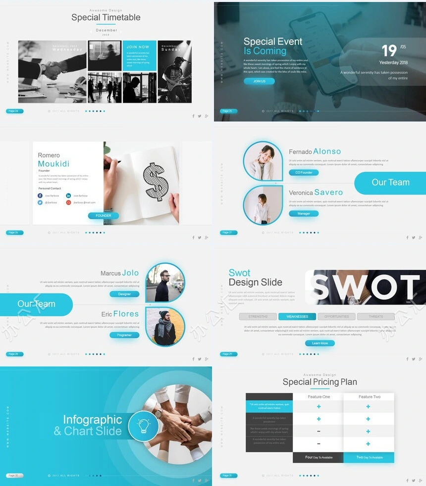 商务欧美风通用PPT模板