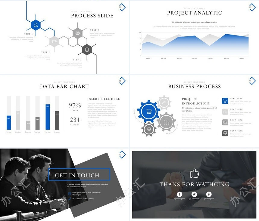商务风数据表格图片相册商业计划书项目简介PPT模板