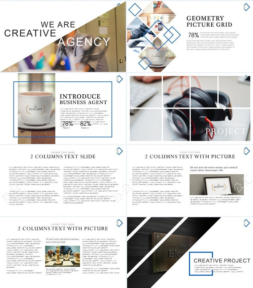 商务风数据表格图片相册商业计划书项目简介PPT模板