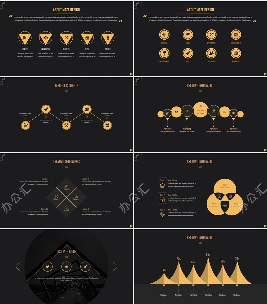 姜黄灰高级配色广告策划摄影设计品牌宣传PPT模板