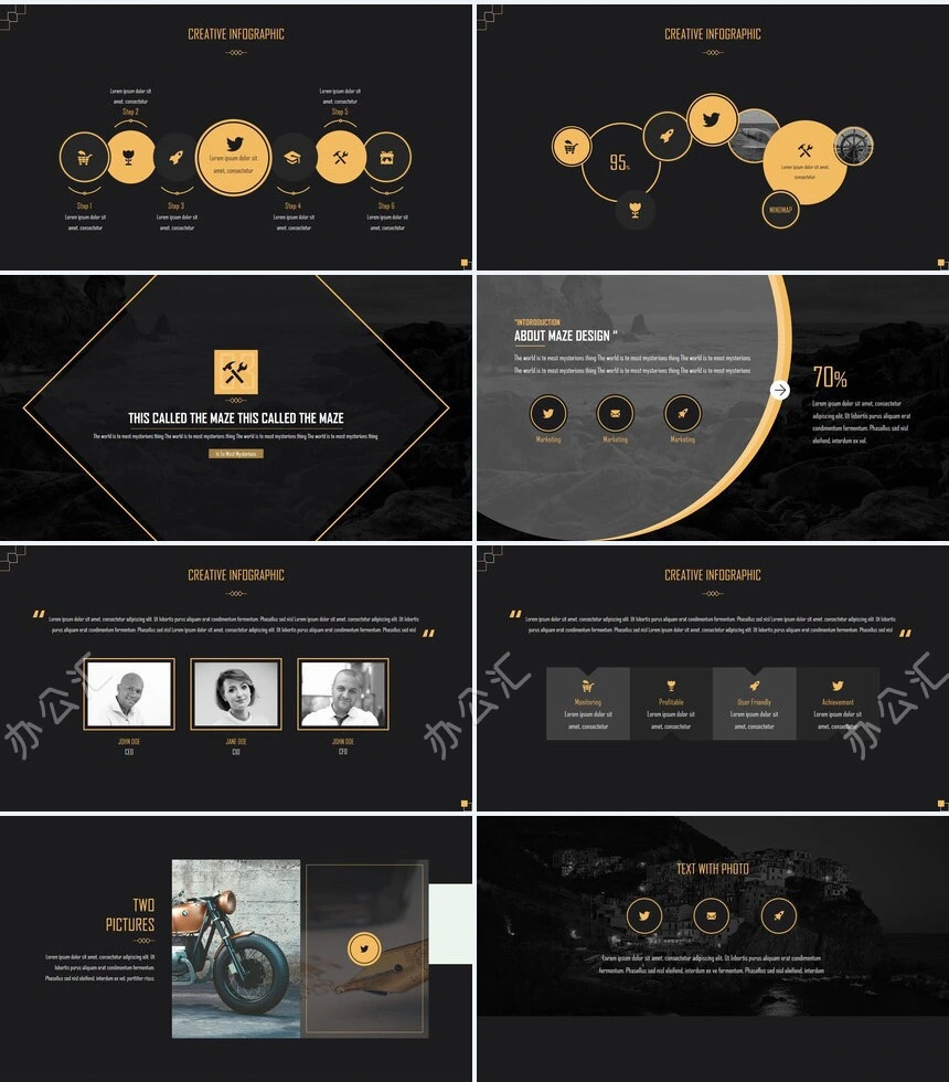 姜黄灰高级配色广告策划摄影设计品牌宣传PPT模板