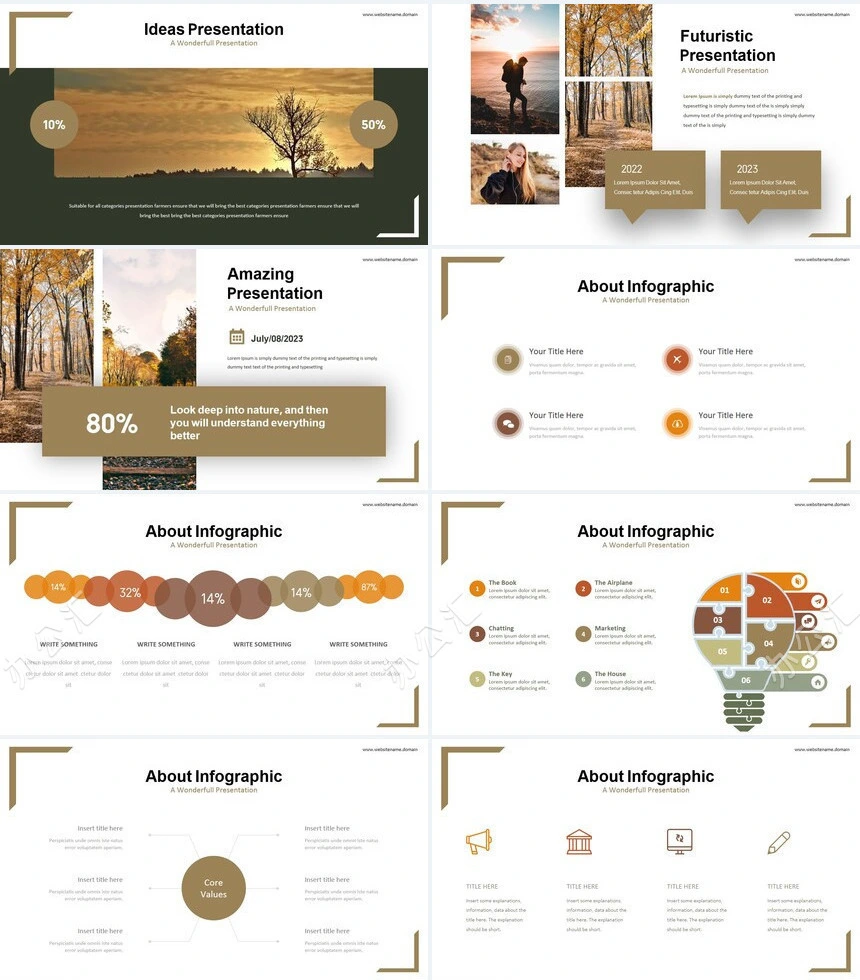 扁平化欧美商务风简约大气通用型PPT模版