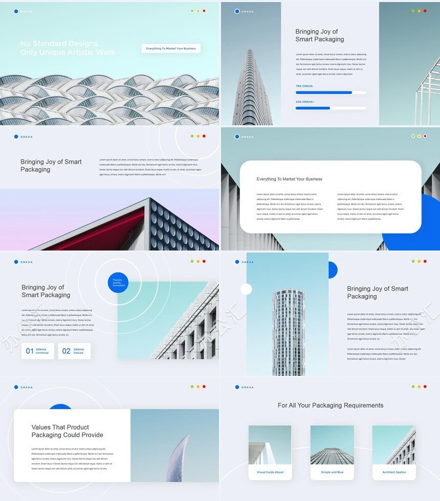 手机电脑科技感简约欧美风通用PPT模板
