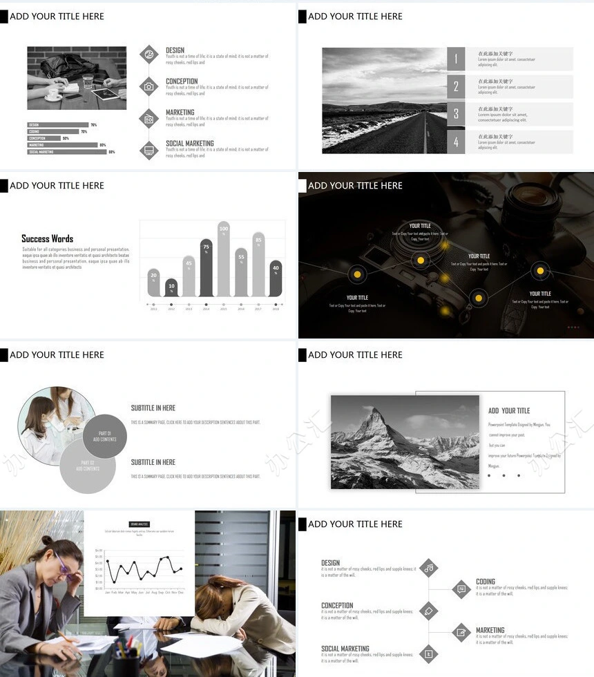 时尚欧美轻奢品牌商业计划书项目简介PPT模板