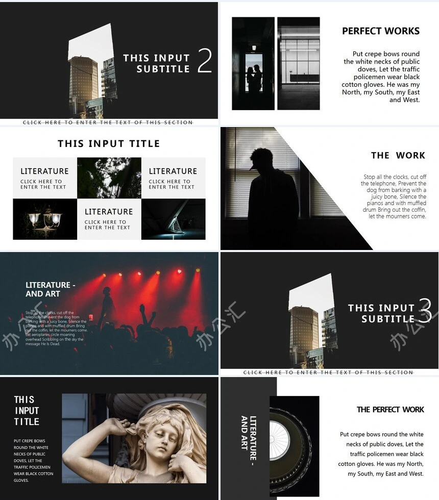 时尚简约杂志风广告策划相册图片通用PPT模板