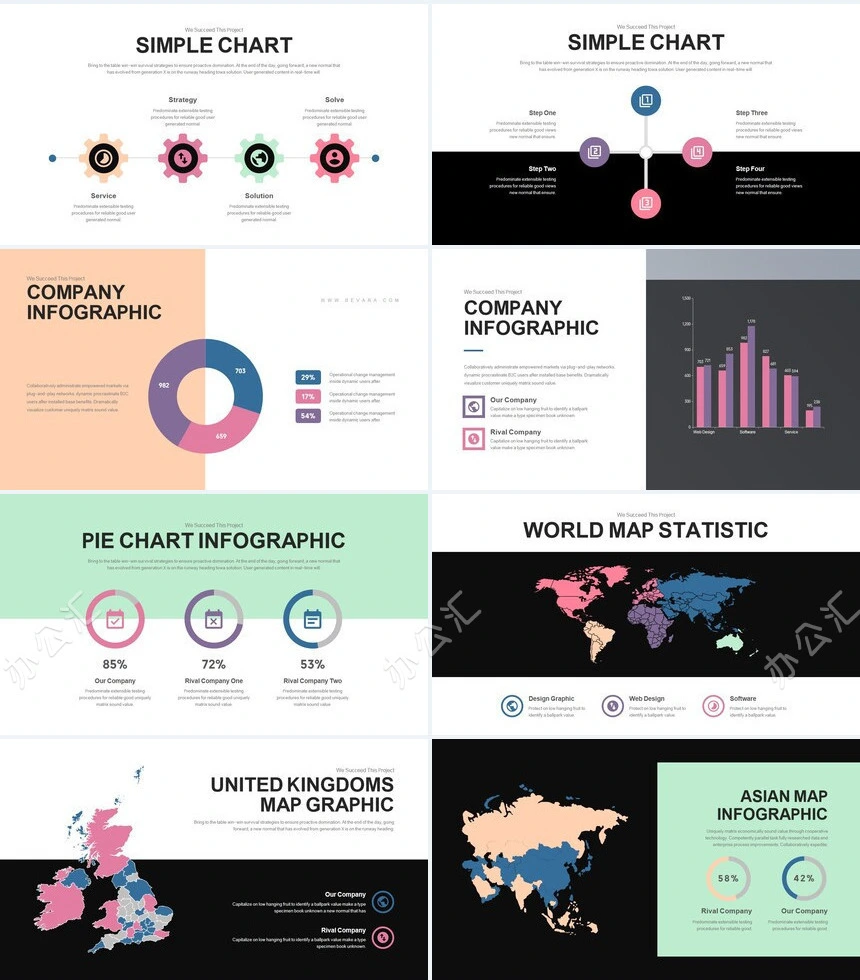 时尚简约杂志风通用PPT模板图片相册PPT模板