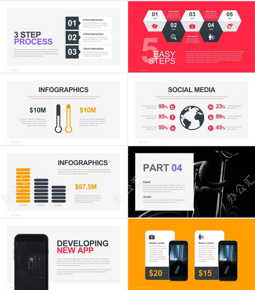 时尚简约欧美电子科技产品介绍通用PPT模板