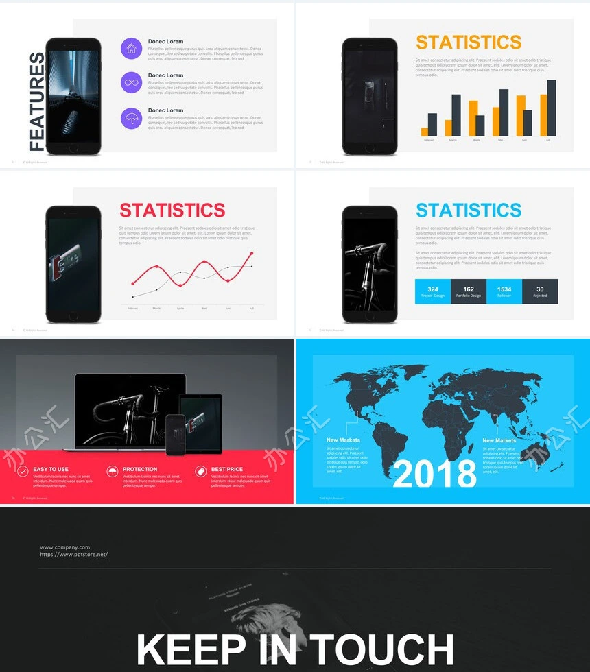 时尚简约欧美电子科技产品介绍通用PPT模板