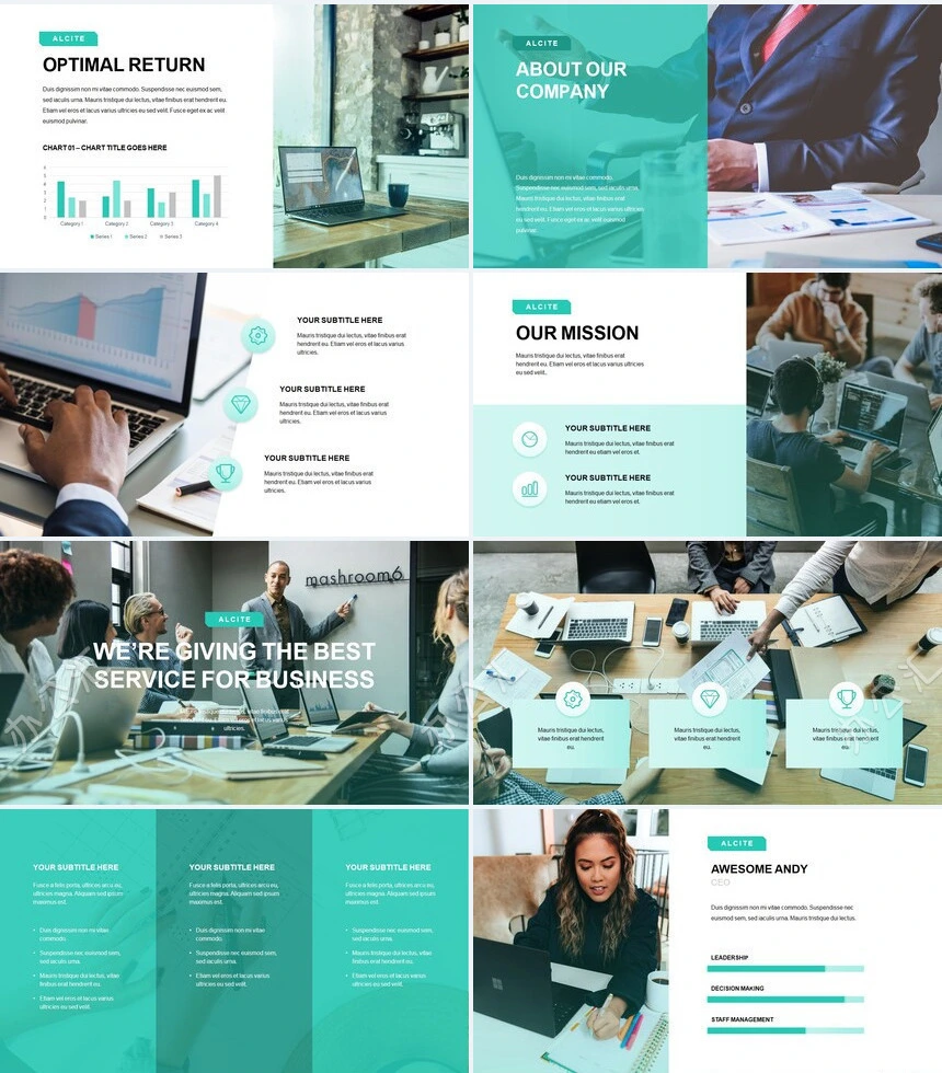 时尚简约高级商业计划书通用PPT模板