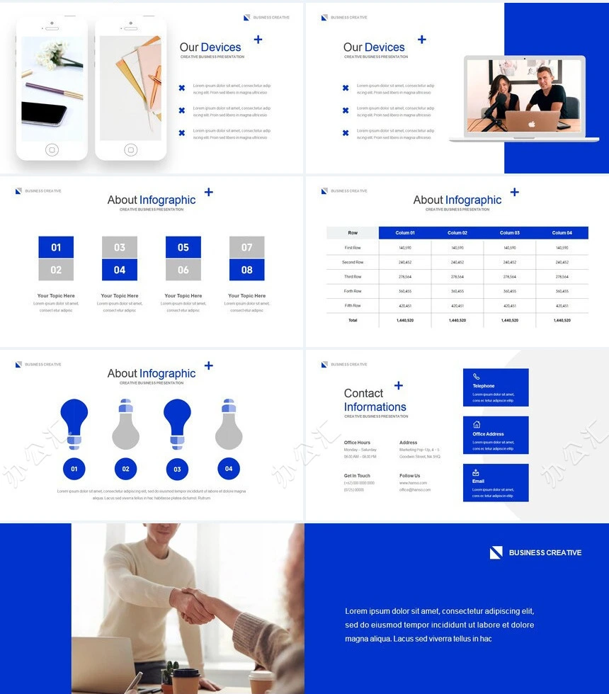 时尚蓝色欧美风公司介绍商业计划书项目报价通用PPT模板