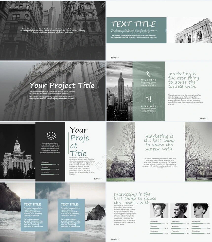 杂志风商务图片相册商业计划书项目简介PPT模板