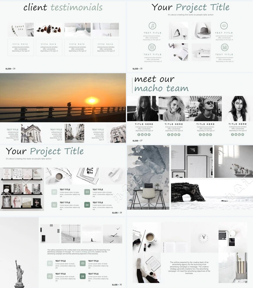 杂志风商务图片相册商业计划书项目简介PPT模板