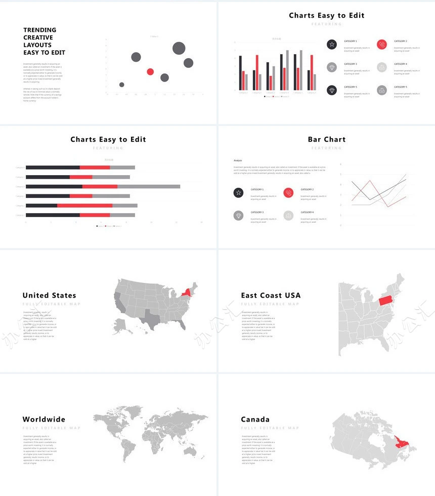 欧美商务瑜伽健身户外运动通用PPT模板