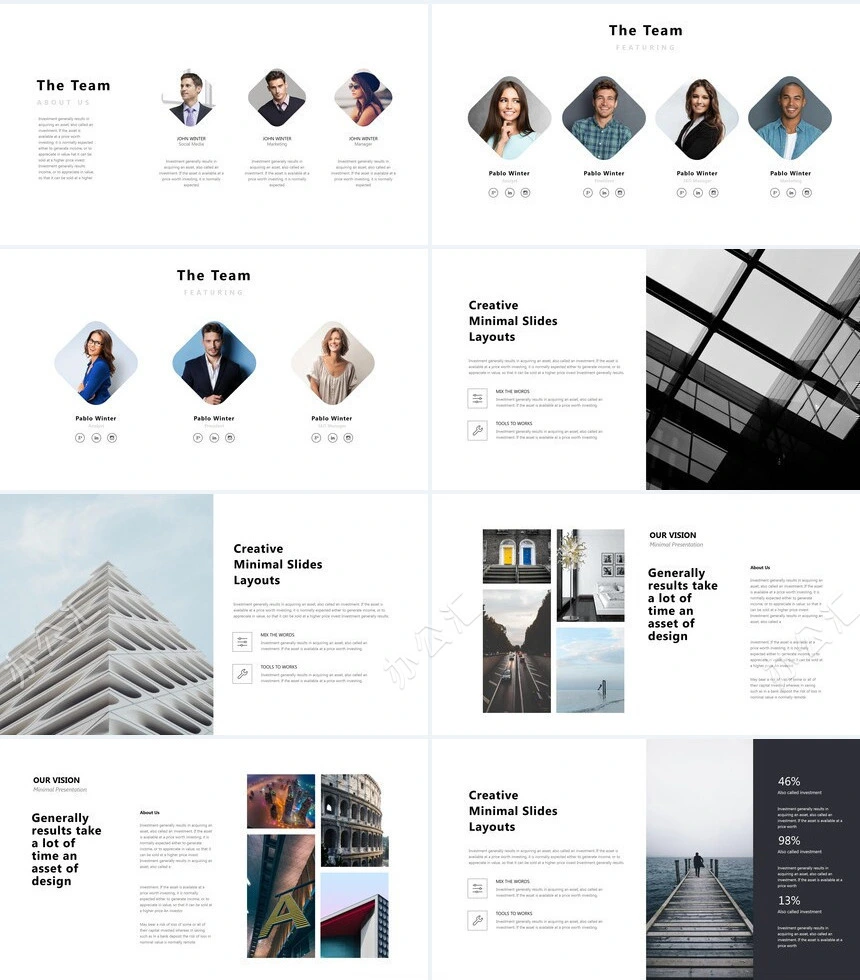 欧美商务瑜伽健身户外运动通用PPT模板