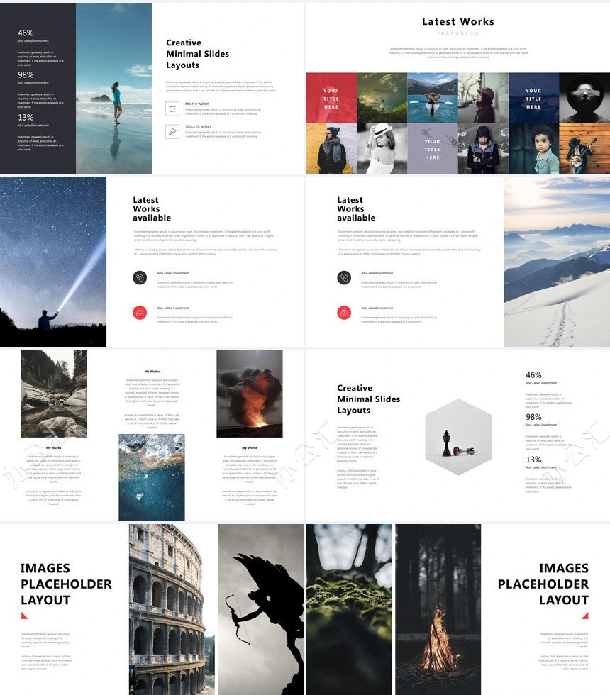 欧美商务瑜伽健身户外运动通用PPT模板