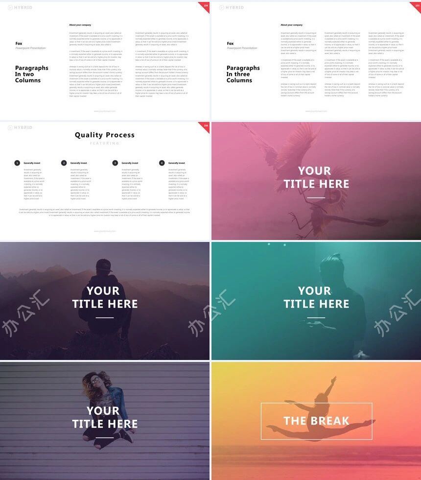 欧美商务简约通用PPT模板