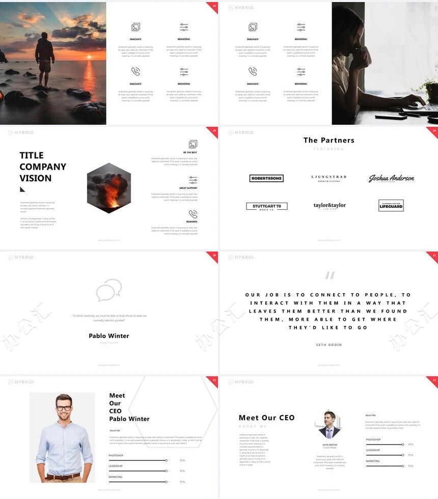 欧美商务简约通用PPT模板