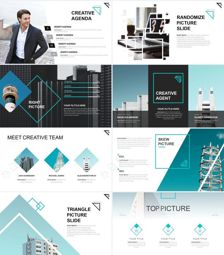 欧美商务风公司简介商务报告项目展示PPT模板