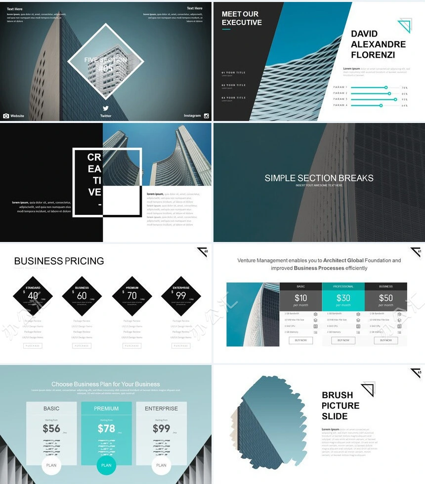 欧美商务风公司简介商务报告项目展示PPT模板