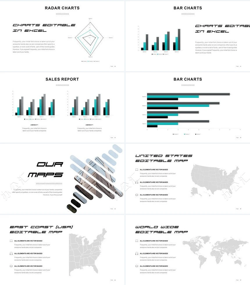 欧美时尚图型表格数据广告策划摄影设计品牌宣传PPT模板