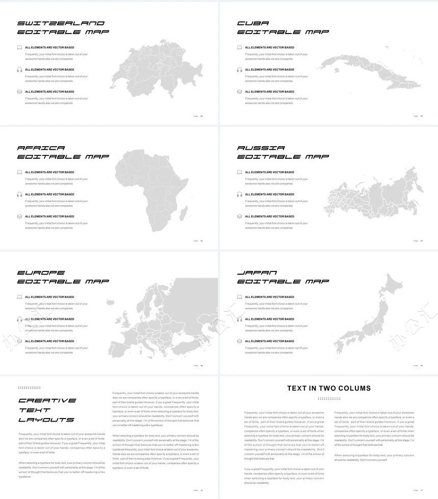 欧美时尚图型表格数据广告策划摄影设计品牌宣传PPT模板