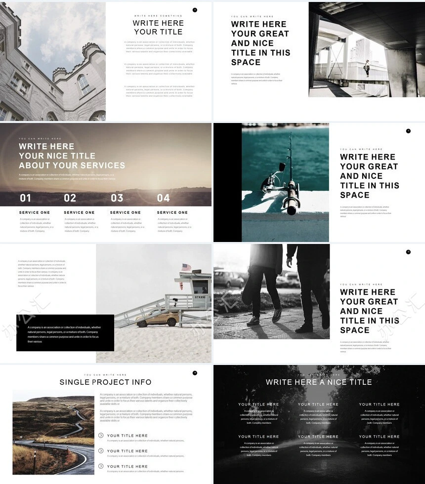 欧美杂志风摄影风景相册PPT模板