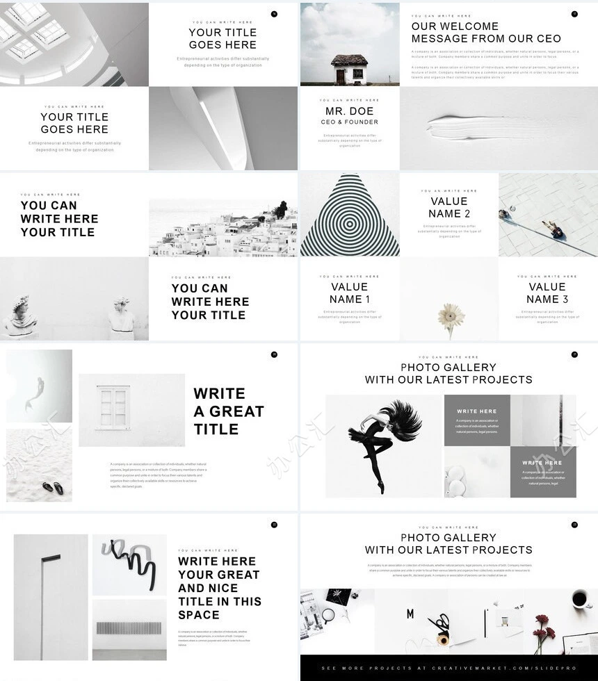 欧美杂志风摄影风景相册PPT模板