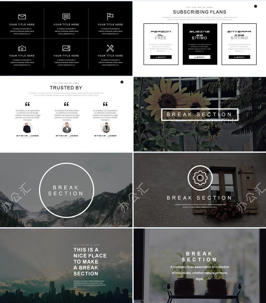 欧美杂志风摄影风景相册PPT模板