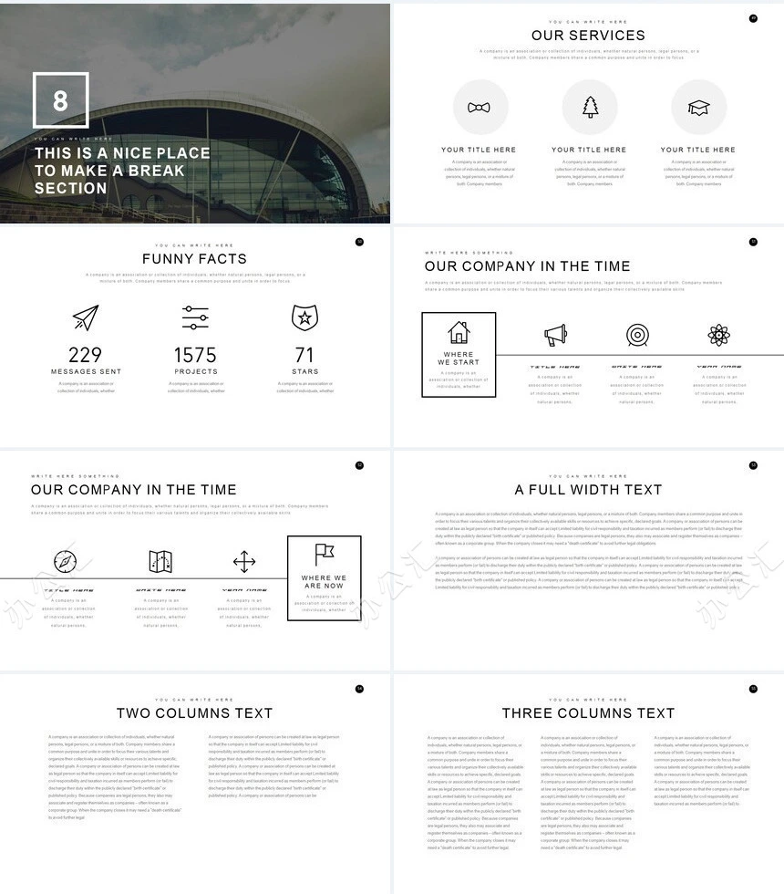 欧美杂志风摄影风景相册PPT模板