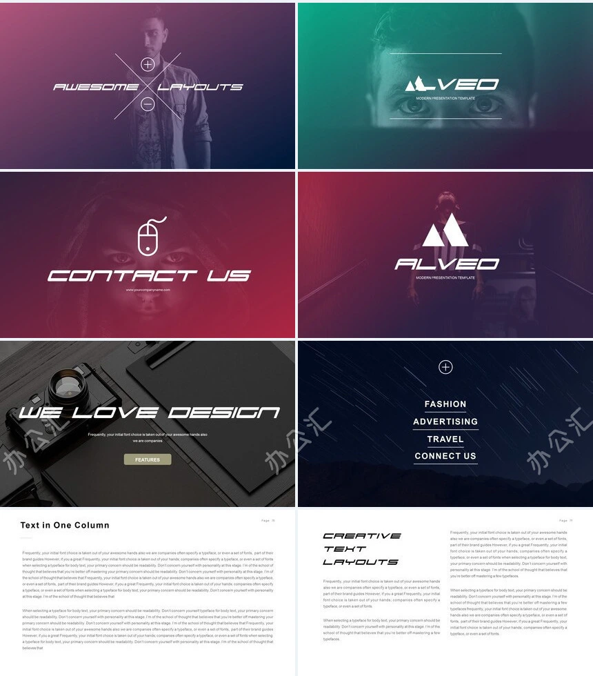 欧美杂志风表格数据通用PPT模板