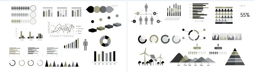 欧美杂志风表格数据通用PPT模板
