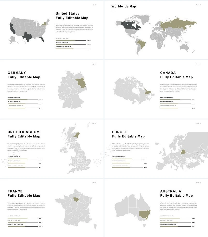 欧美杂志风表格数据通用PPT模板