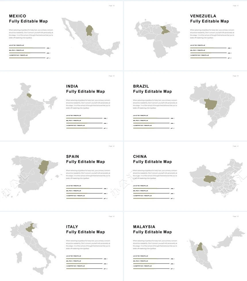 欧美杂志风表格数据通用PPT模板
