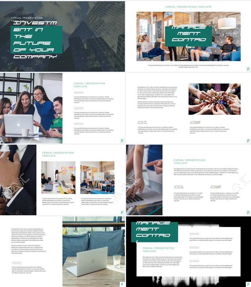 淡雅欧美风通用PPT模板