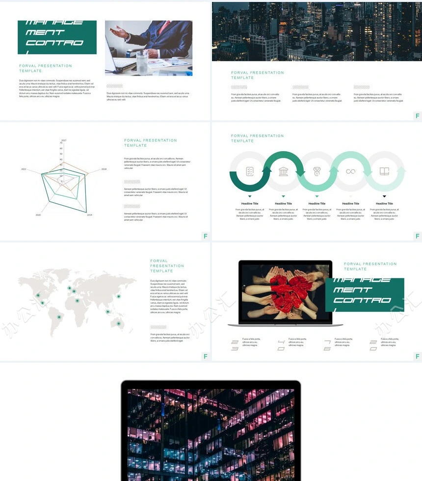 淡雅欧美风通用PPT模板