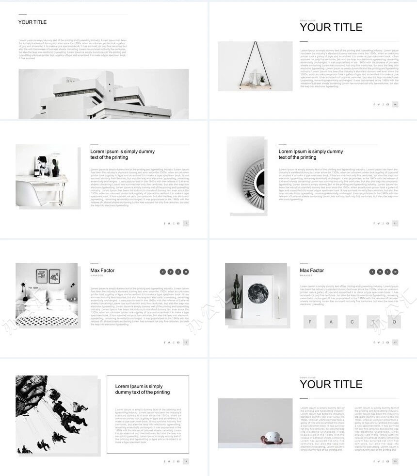 灰色杂志风建筑装修设计广告策划商业计划书通用PPT模板