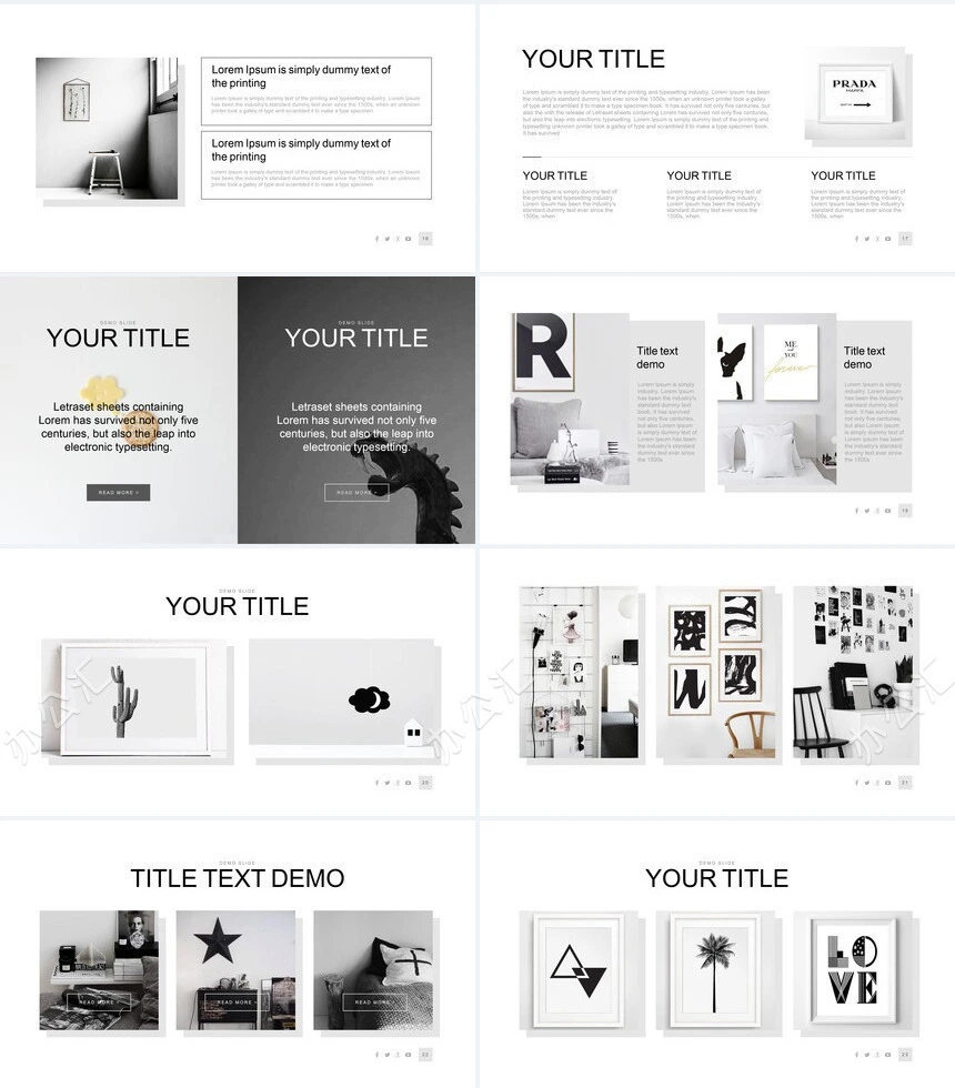 灰色杂志风建筑装修设计广告策划商业计划书通用PPT模板