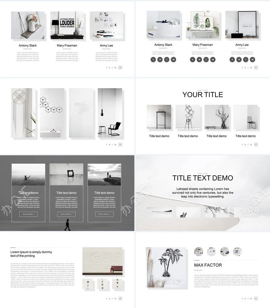 灰色杂志风建筑装修设计广告策划商业计划书通用PPT模板