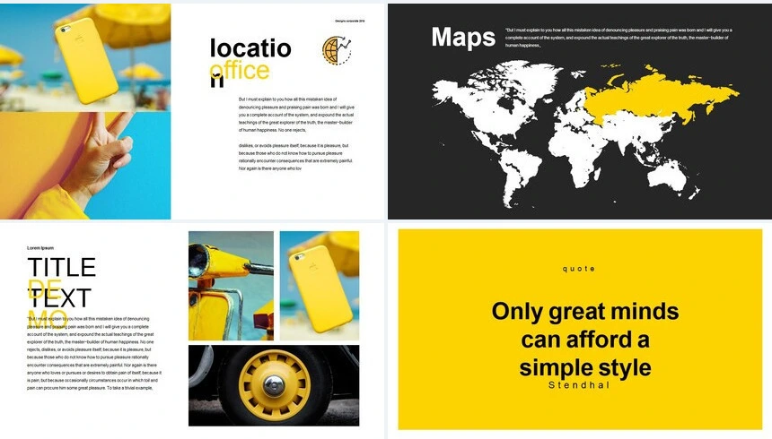 灰黄时尚欧美杂志风通用PPT模板