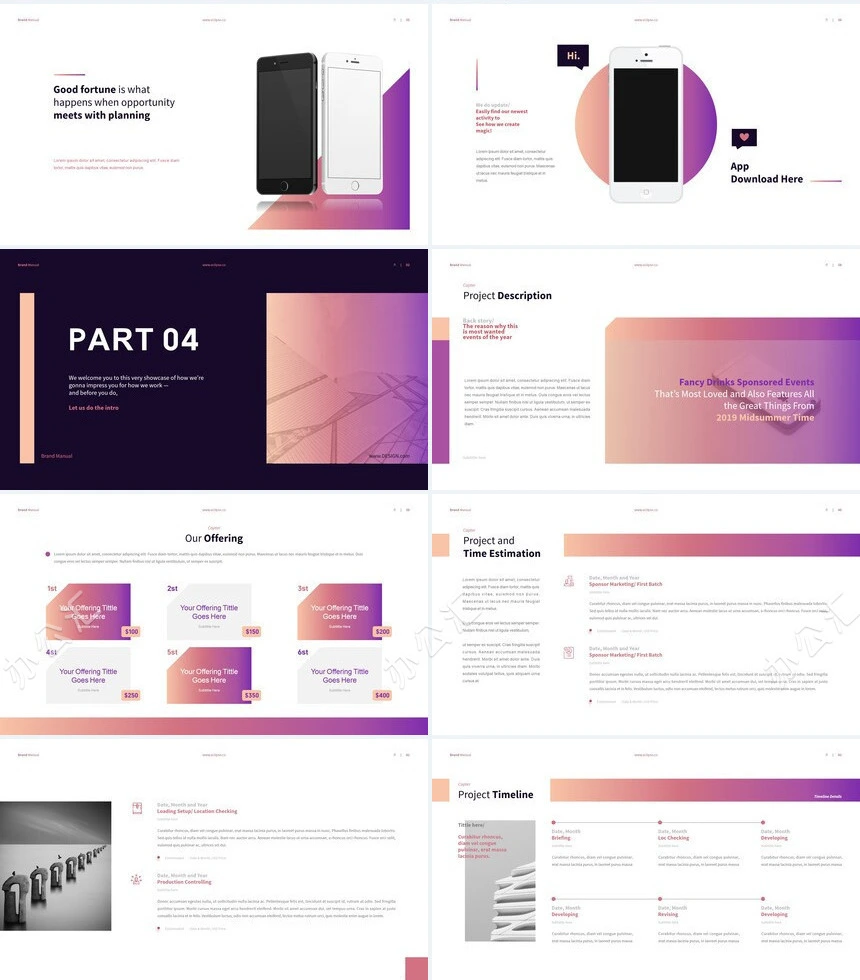 炫彩欧美通用PPT模板