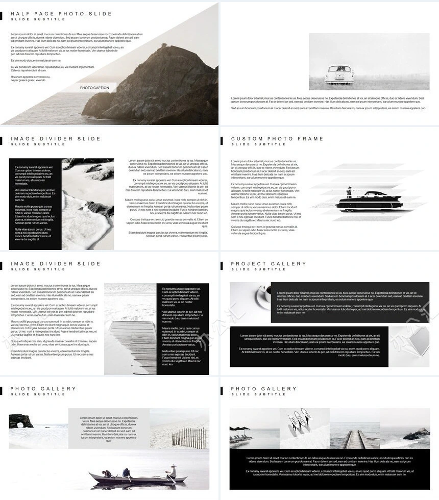 猫头鹰黑色底欧美风通用PPT模板