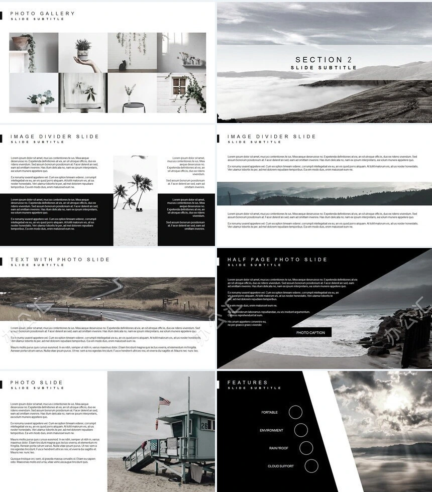 猫头鹰黑色底欧美风通用PPT模板