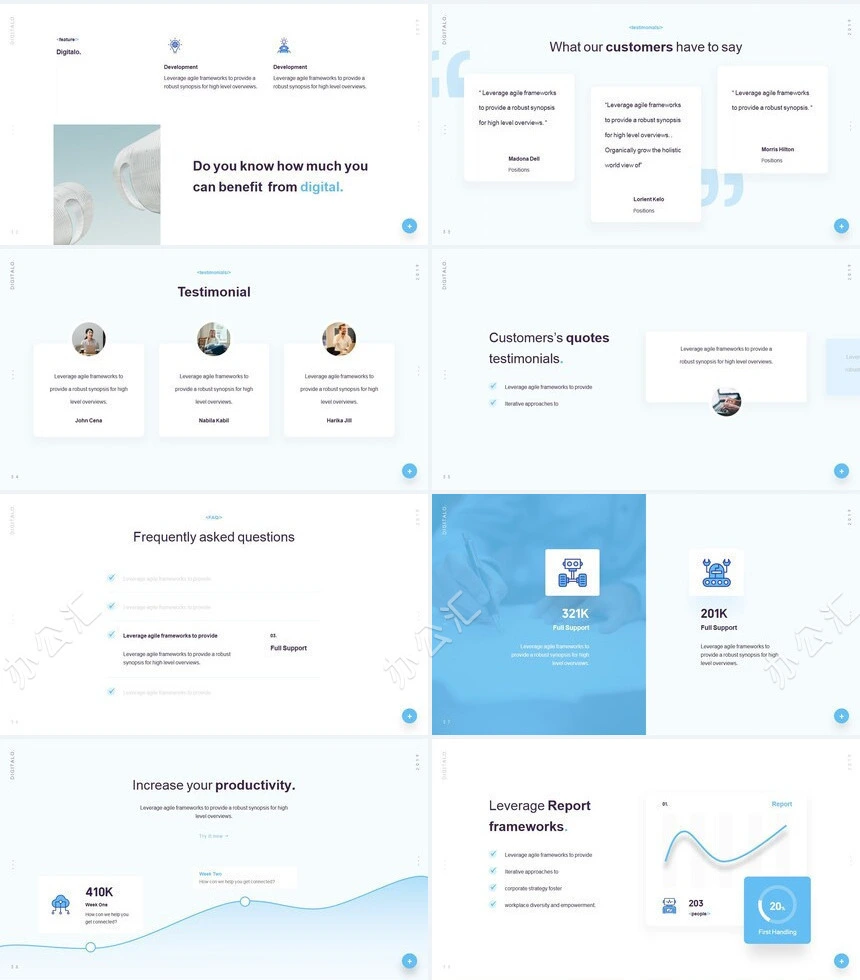 科技蓝通用PPT模板