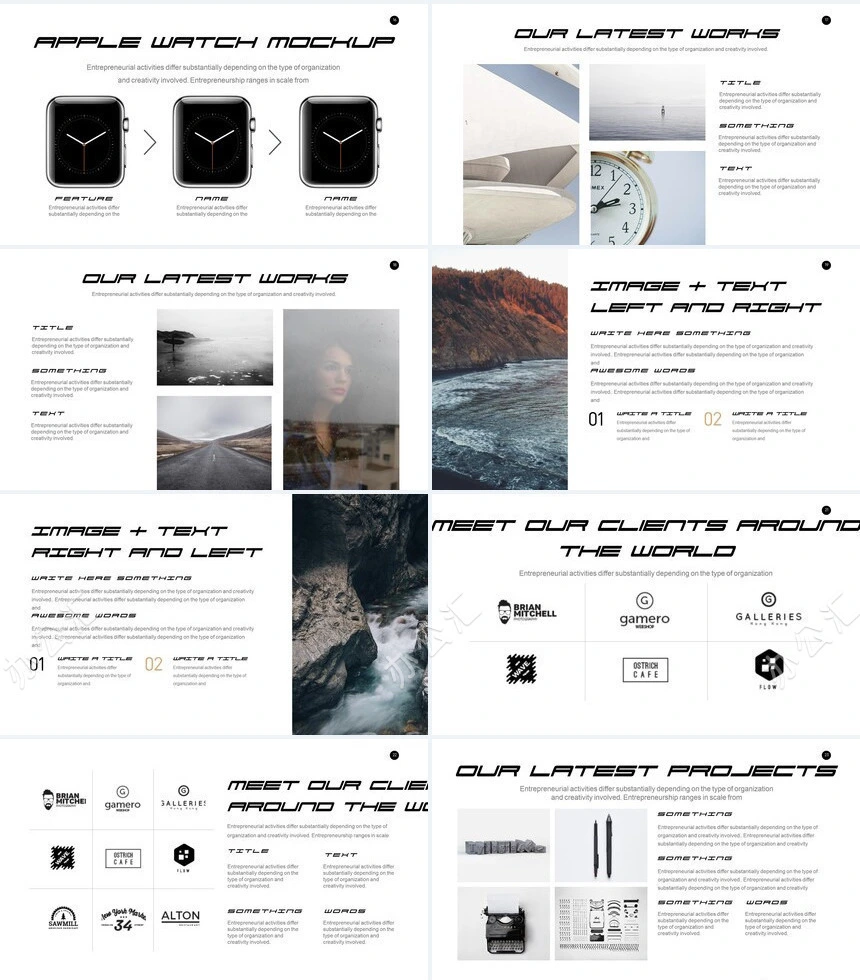 简约杂志风通用PPT模板