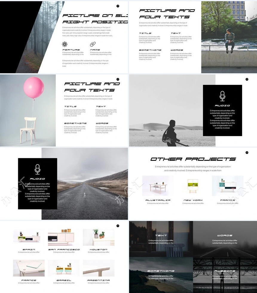 简约杂志风通用PPT模板