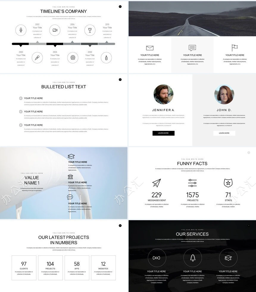 简约欧美杂志风高端通用PPT模板